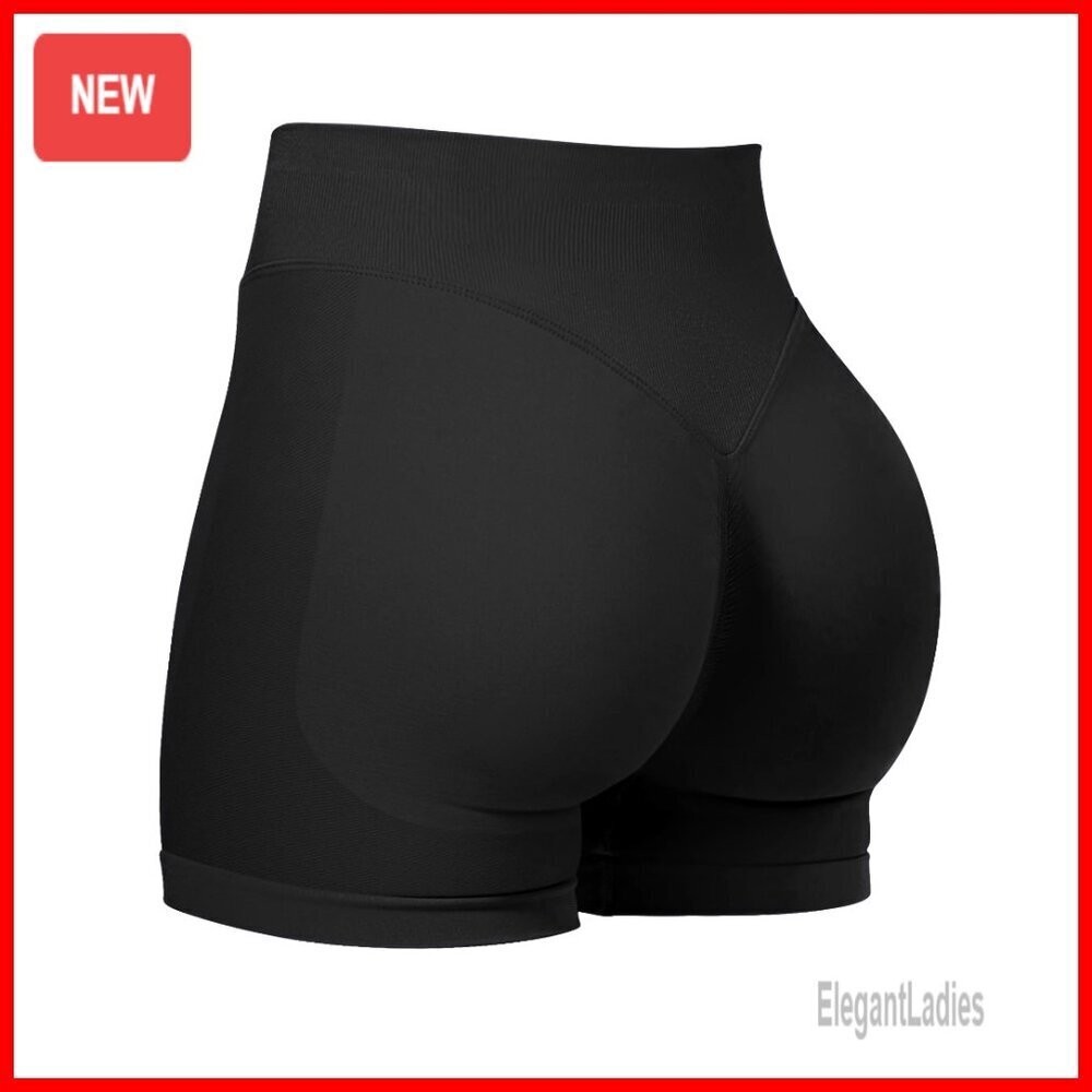 High Waist Seamless Scrunch Booty Shorts 3.6" Inseam Workout Yoga Gym